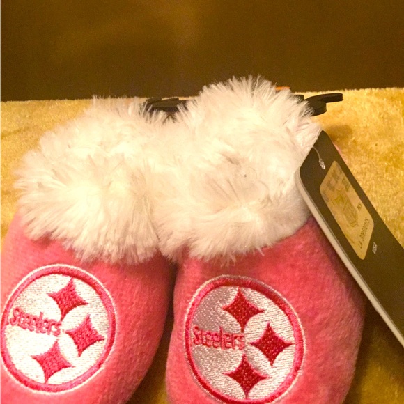 NFL Licensed / STEELERS INFANT BOOTIES / Pink / Grip Sole / Baby 3-6 Months / 🌸 - Picture 7 of 13